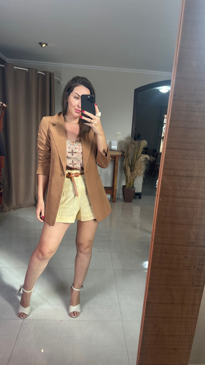 Blazer Feminino Alongado em Alfaiataria – Mahfê