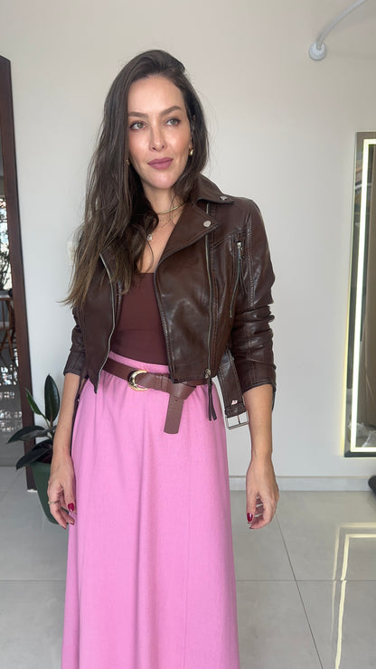 Saia Feminina Midi Fluida Elegante em Tecido Leve Premium – Luna Mahfê