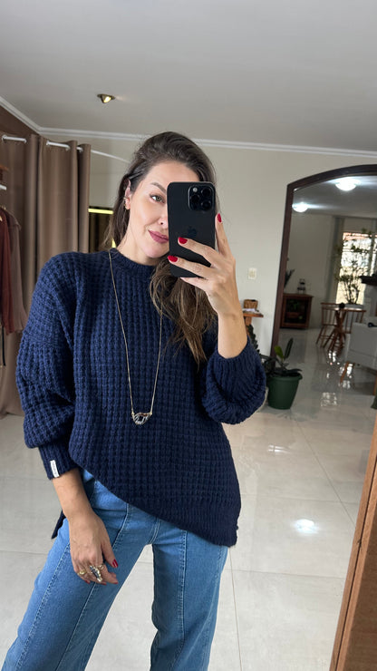 Blusa Tricot Feminina Gola Removível Textura Maxi Comfort – Mahfê
