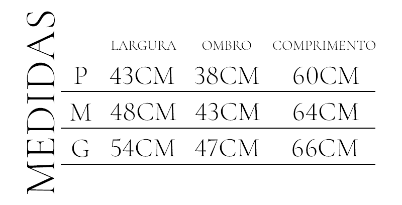 Tabela de Medidas