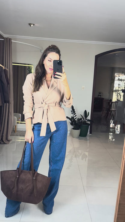 Calça Feminina Wide Leg Elegante em Tecido Premium – Mahfê